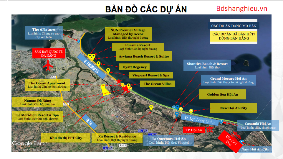 Bản đồ Các Dự án Xung Quanh dự án Sunshine Metaland Đà Nẵng
