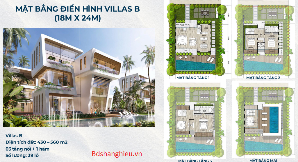 Mặt Bằng điển Hình Villas B Dự án Sunshine Metaland đà Nẵng