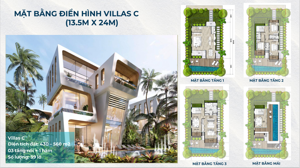 Mặt Bằng điển Hình Villas C Dự án Sunshine Metaland đà Nẵng